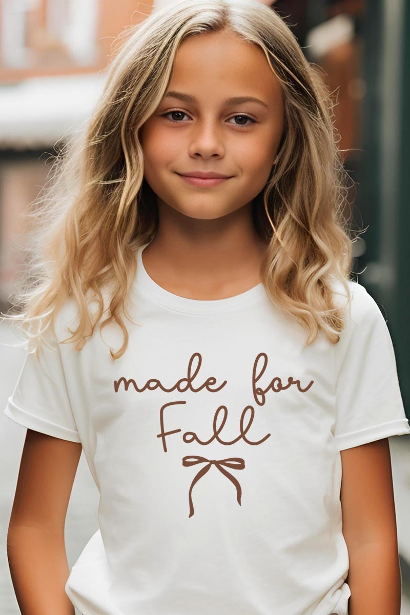 US3001Y-E3151Z Made For Fall Kids Graphic Tee $11