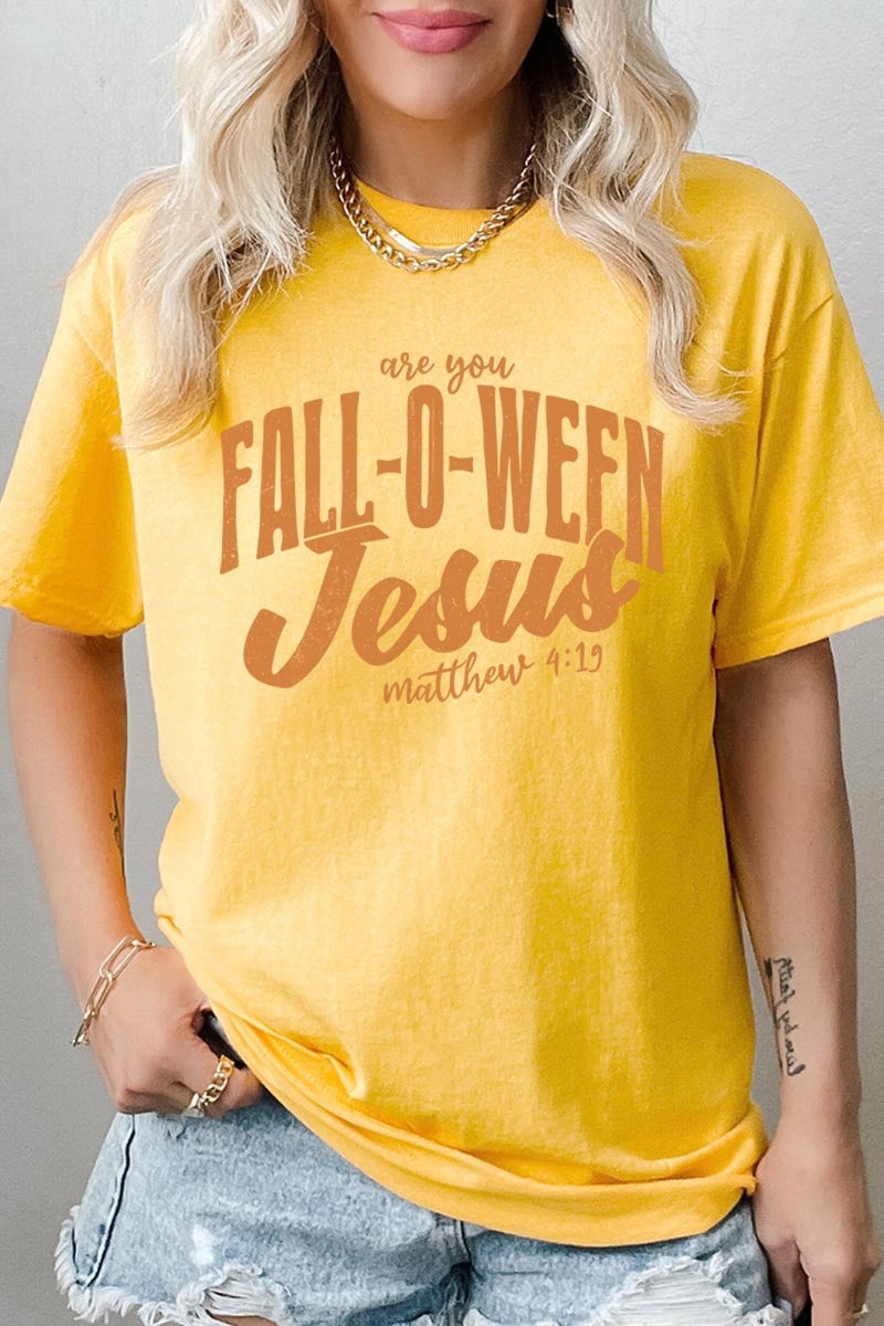 5000-E3143 Are You Fall O Ween Jesus Graphic Heavy Cotton Tee $9