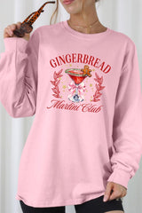 UL240-E3216 Gingerbread Martini Club Graphic Long Sleeve Tee $13.75