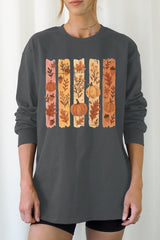 UL240P-E3110 Brushstroke Boho Fall Graphic Plus Long Sleeve Tee $17