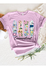 US3001-E3061CT Connecticut State Brushstroke Graphic Tee $12.5