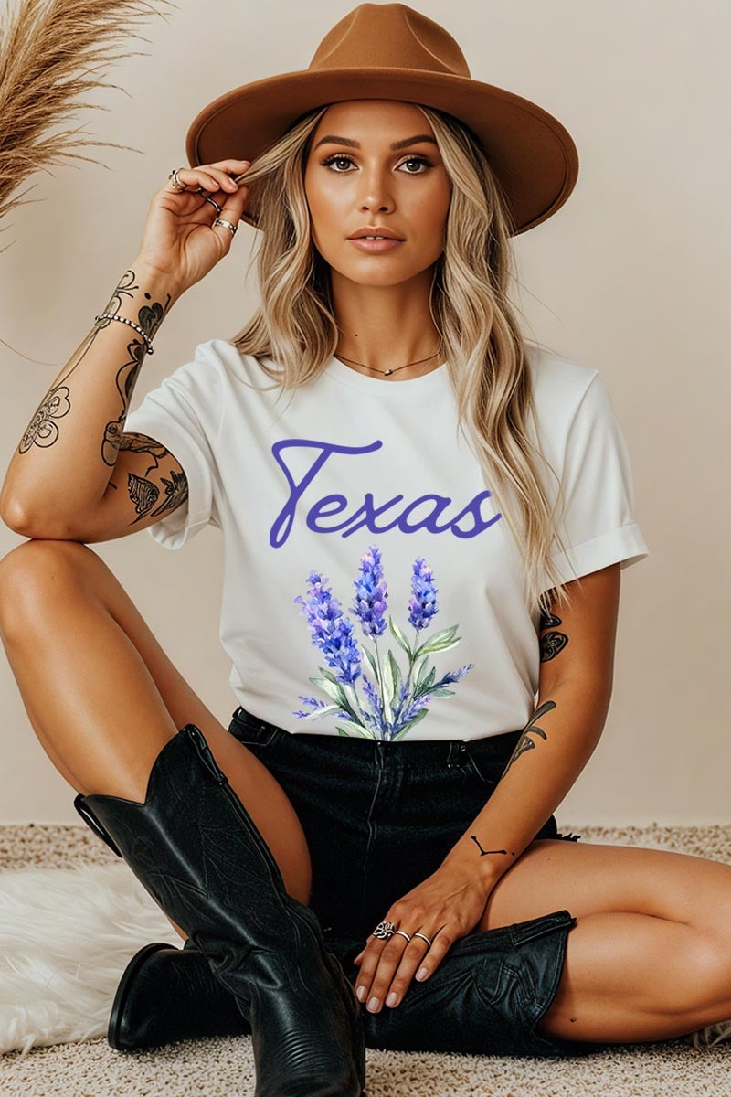 5000P-E3060 Texas Bluebonnet Graphic Plus Heavy Cotton Tee $12.75