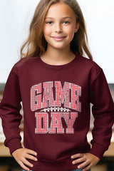 UL180B-E3126Z Red Gingham Game Day Kids Graphic Sweatshirt $20