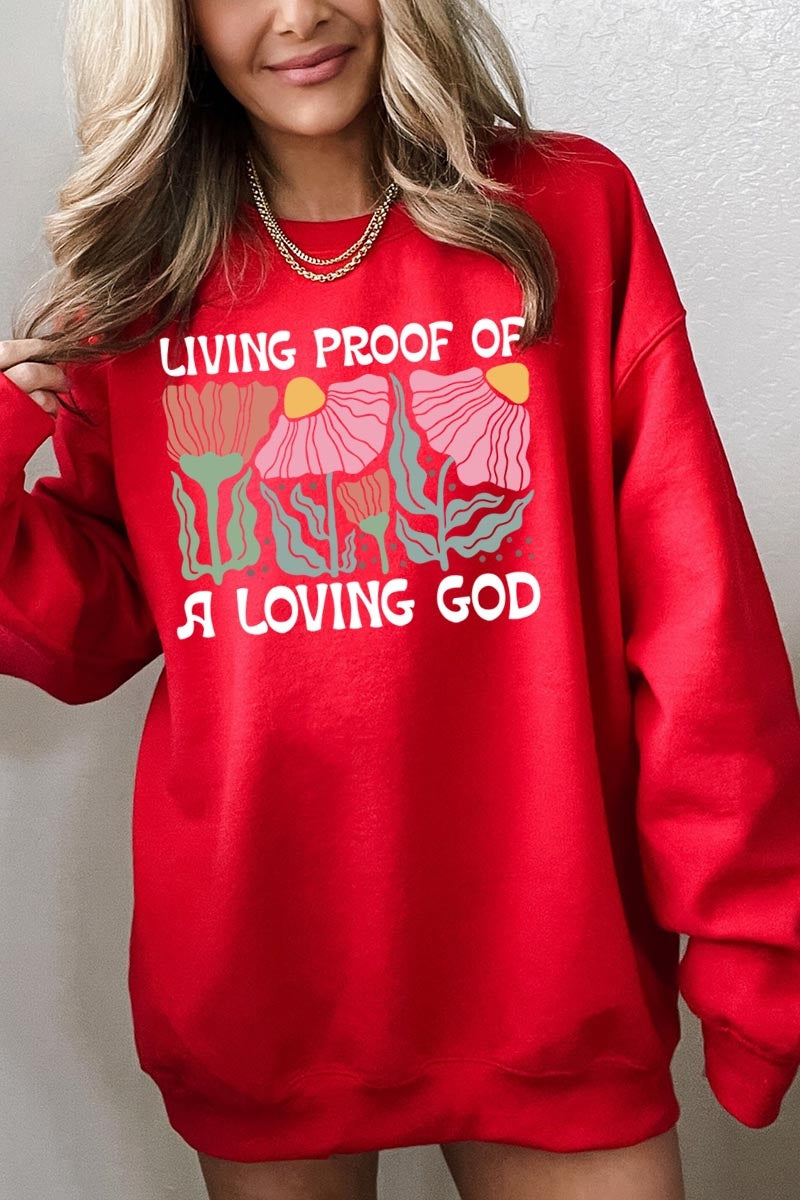 UL180-E3066 Living Proof of a Loving God Graphic Sweatshirt $20