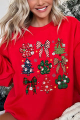 UL180P-E3195 Christmas Bow Paw Graphic Plus Sweatshirt $25