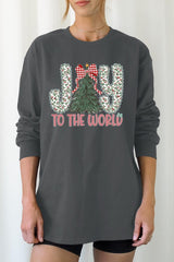 UL240P-E3213 Joy to the World Graphic Plus Long Sleeve Tee $17