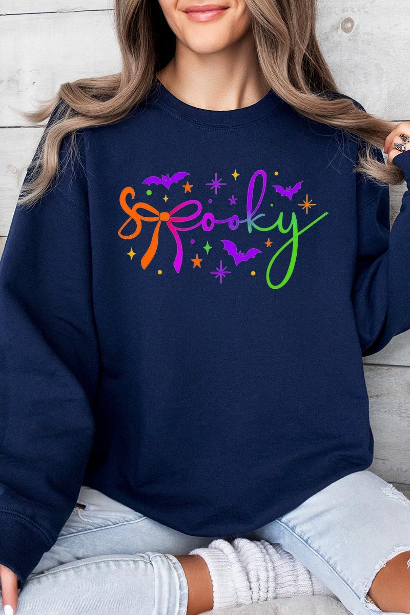 UL180P-E3109 Spooky Halloween Graphic Plus Sweatshirt $25