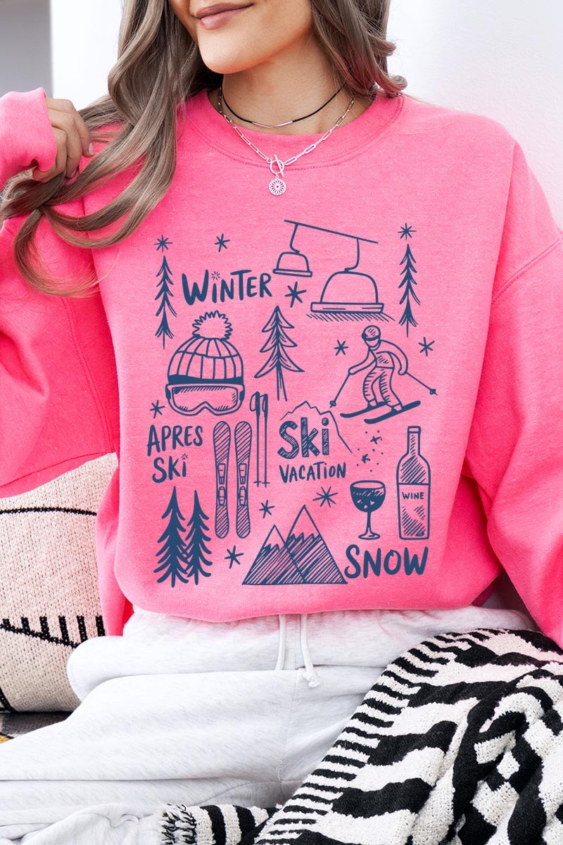 UL180-E3188 Ski Doodle Graphic Sweatshirt $20