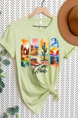 US3001P-E3061UT Utah State Brushstroke Graphic Plus Tee $16
