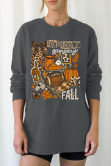 UL240P-E3134 Fall Football Collage Graphic Plus Long Sleeve Tee $17