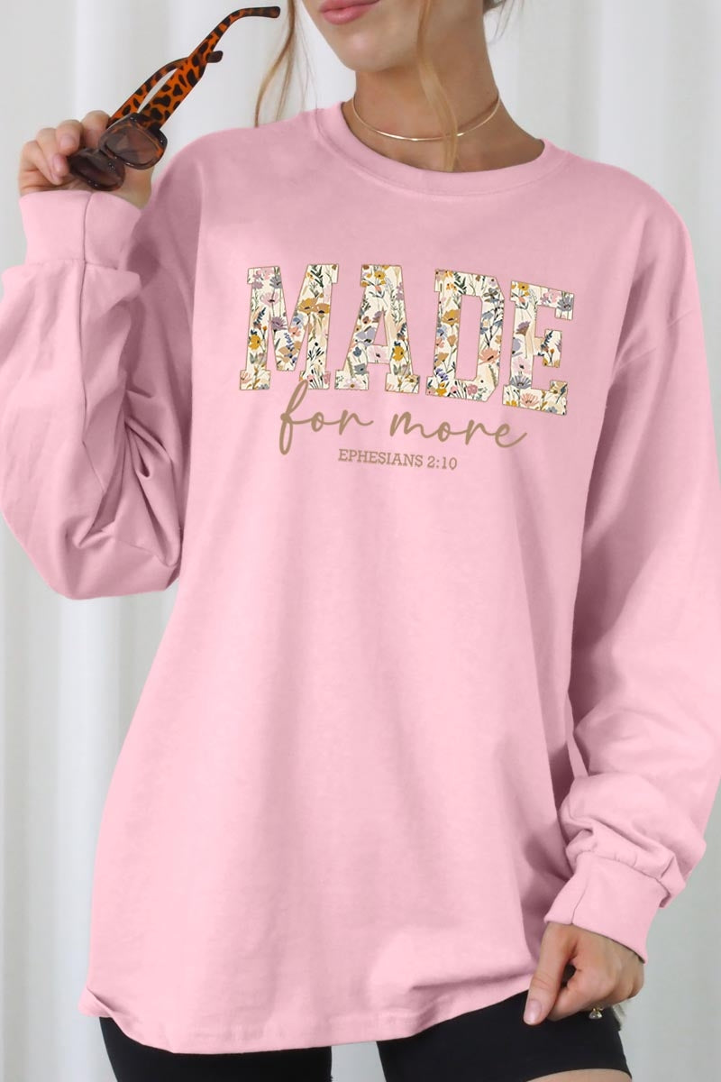 UL240P-E3068 Made for More Faith Graphic Plus Long Sleeve Tee $17