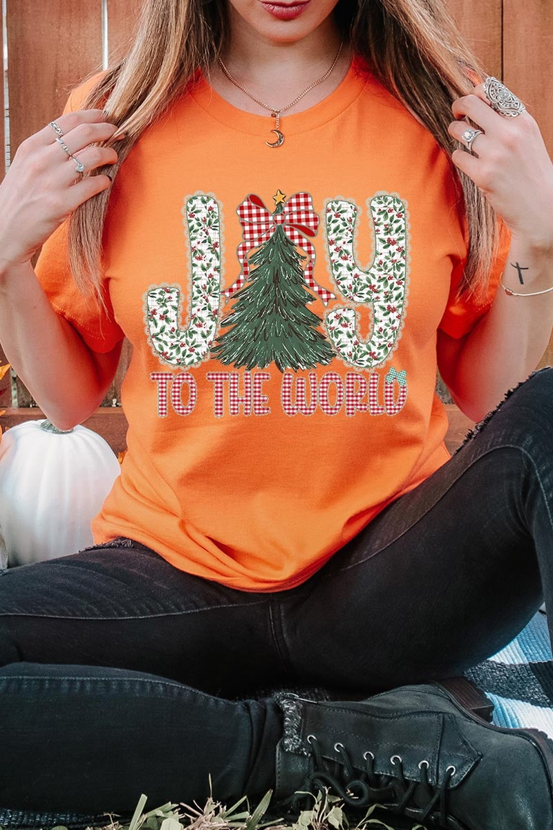 US3001-E3213 Joy to the World Graphic Tee $12.5