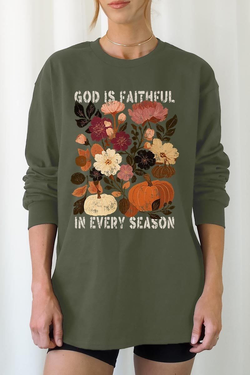UL240P-E3171 Faithful In Every Season Graphic Plus Long Sleeve Tee $17