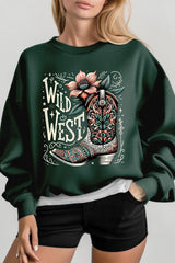 UL180-E3100 Wild West Cowgirl Boot Graphic Sweatshirt $20