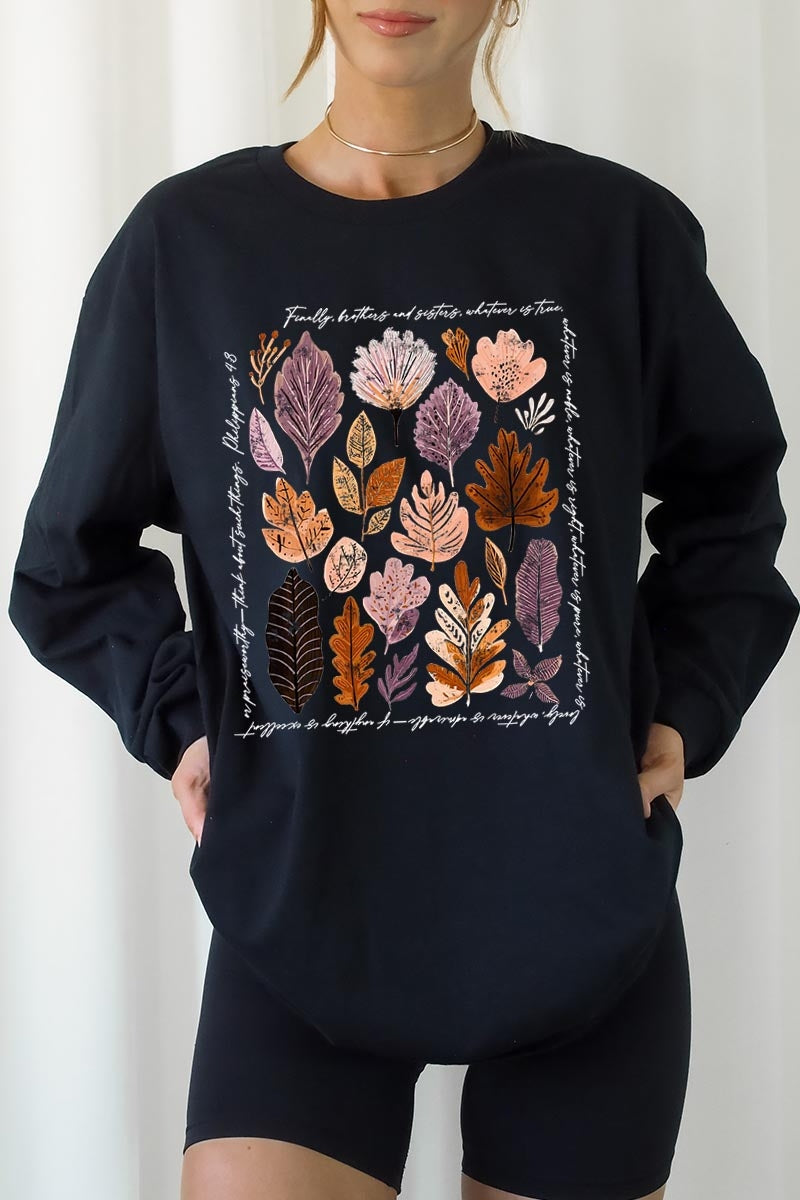 UL240-E3147 Christian Fall Graphic Long Sleeve Tee $13.75