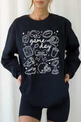 UL240P-E3081 Football Doodles Graphic Plus Long Sleeve Tee $17