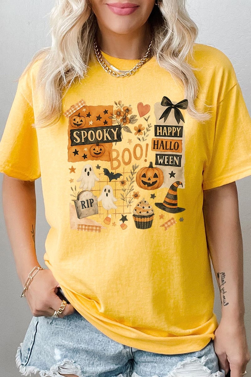 5000-E3084 Halloween collage Graphic Heavy Cotton Tee $9