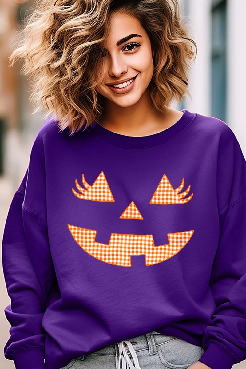 UL180-E3148 Cute Pumpkin Halloween Graphic Sweatshirt $20