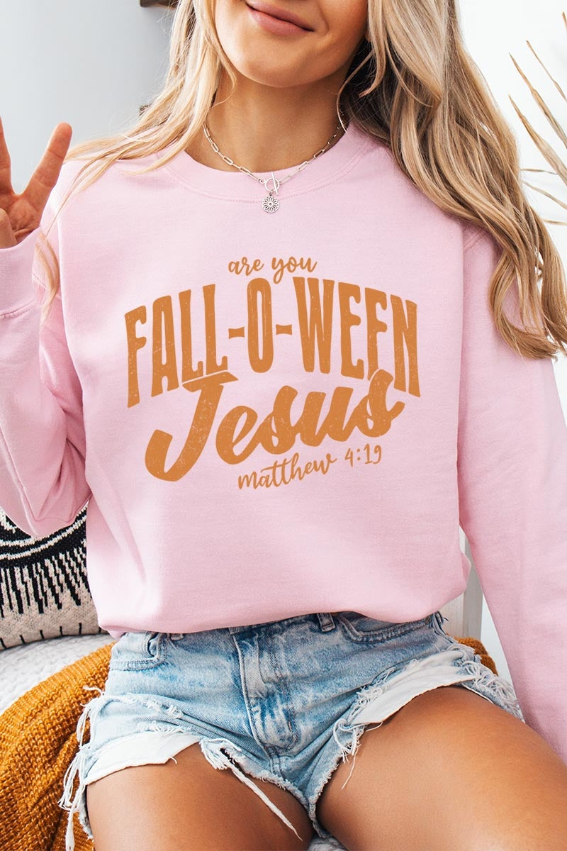 UL180-E3143 Are You Fall O Ween Jesus Graphic Sweatshirt $20