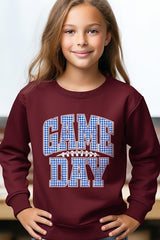 UL180B-E3130Z Blue Gingham Game Day Kids Graphic Sweatshirt $20