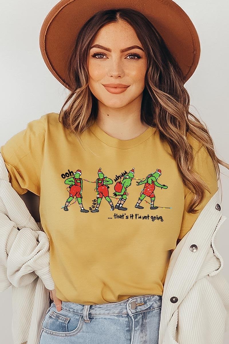 US3001P-E3203 Grinch Dance Funny Christmas Graphic Plus Tee $16