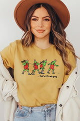 US3001-E3203 Grinch Dance Funny Christmas Graphic Tee $12.5