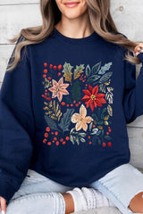 UL180-E3186 Floral Christmas Graphic Sweatshirt $20