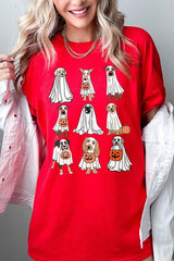 5000P-E3106 Halloween Ghost Dog Graphic Plus Heavy Cotton Tee $12.75