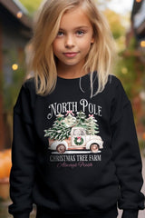 UL180B-E3174Z North Pole Christmas Kids Graphic Sweatshirt $20