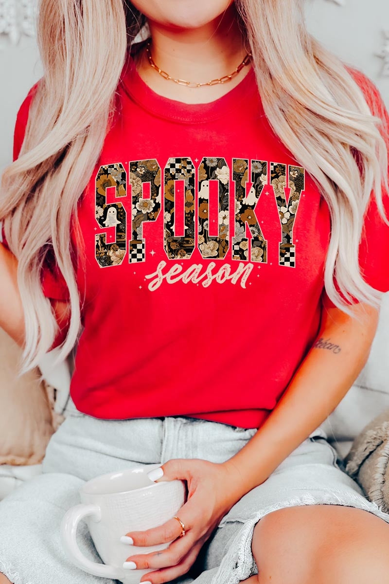 US3001-E3105 Spooky Season Halloween Graphic Tee $12.5