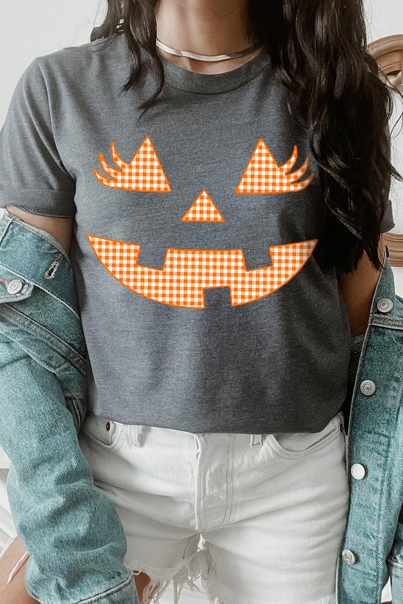 US3001P-E3148 Cute Pumpkin Halloween Graphic Plus Tee $16
