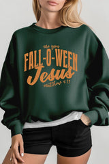 UL180P-E3143 Are You Fall O Ween Jesus Graphic Plus Sweatshirt $25