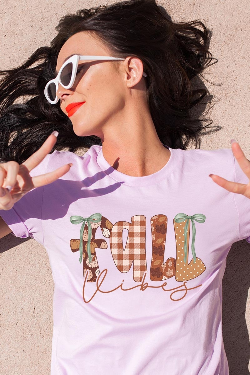US3001P-E3071 Fall Vibes Rustic Script Graphic Plus Tee $16