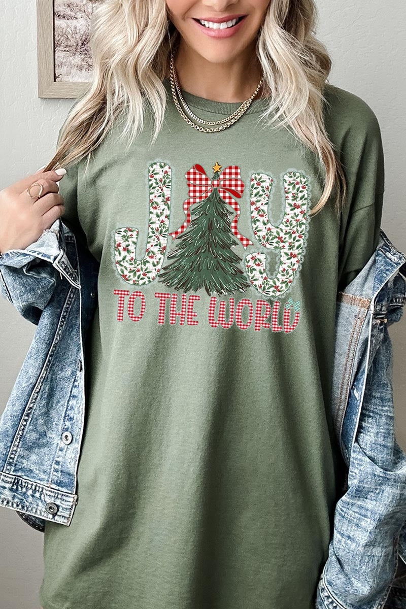 5000-E3213 Joy to the World Graphic Heavy Cotton Tee $9