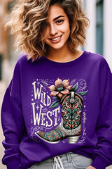 UL180P-E3100 Wild West Cowgirl Boot Graphic Plus Sweatshirt $25