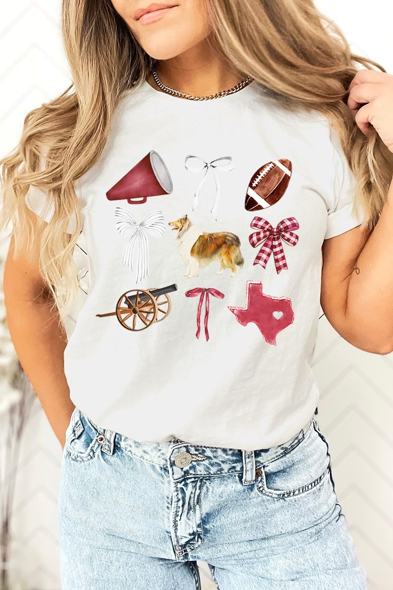 US3001-E3079 Texas Football Graphic Tee $12.5