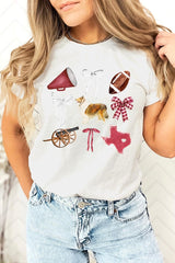 US3001P-E3079 Texas Football Graphic Plus Tee $16