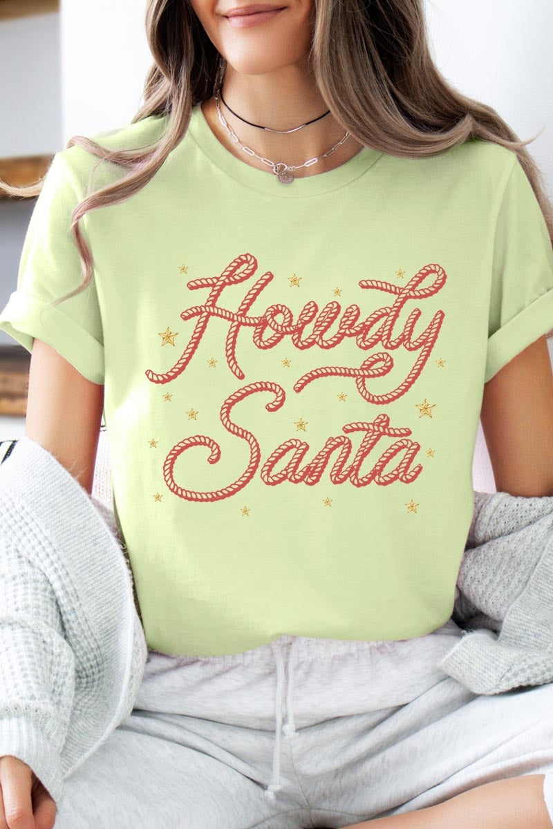 US3001-E3199 Howdy Santa Graphic Tee $12.5