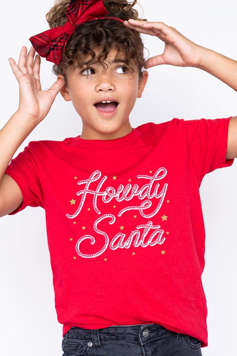 US3001Y-E3199Z Howdy Santa Kids Graphic Tee $11