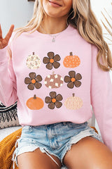 UL180-E3117 Pumpkins & Flowers Fall Graphic Sweatshirt $20