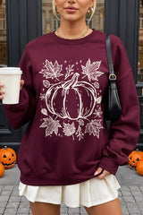 UL180P-E3162 Fall Pumpkin Graphic Plus Sweatshirt $25