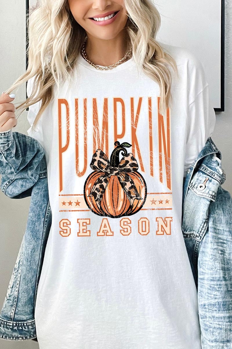 5000-E3145 Pumpkin Season Graphic Heavy Cotton Tee $9