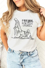 US3001-E3075 If Youu2019re Hanging On Faith Line Art Graphic Tee $12.5