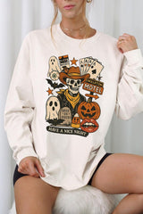 UL240-E3107 Spooky Western Skeleton Graphic Long Sleeve Tee $13.75