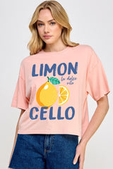 CTS-E3056 Limoncello Graphic Relaxed Crop Top $10.5