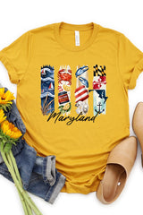 US3001-E3061MD Maryland State Brushstroke Graphic Tee $12.5
