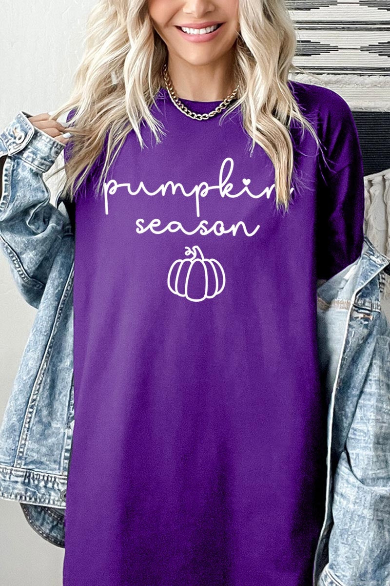 5000-E3152 Pumpkin Season Graphic Heavy Cotton Tee $9
