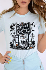 US3001-E3122 Bookstore Halloween Graphic Tee $12.5