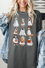 5000-E3106 Halloween Ghost Dog Graphic Heavy Cotton Tee $9