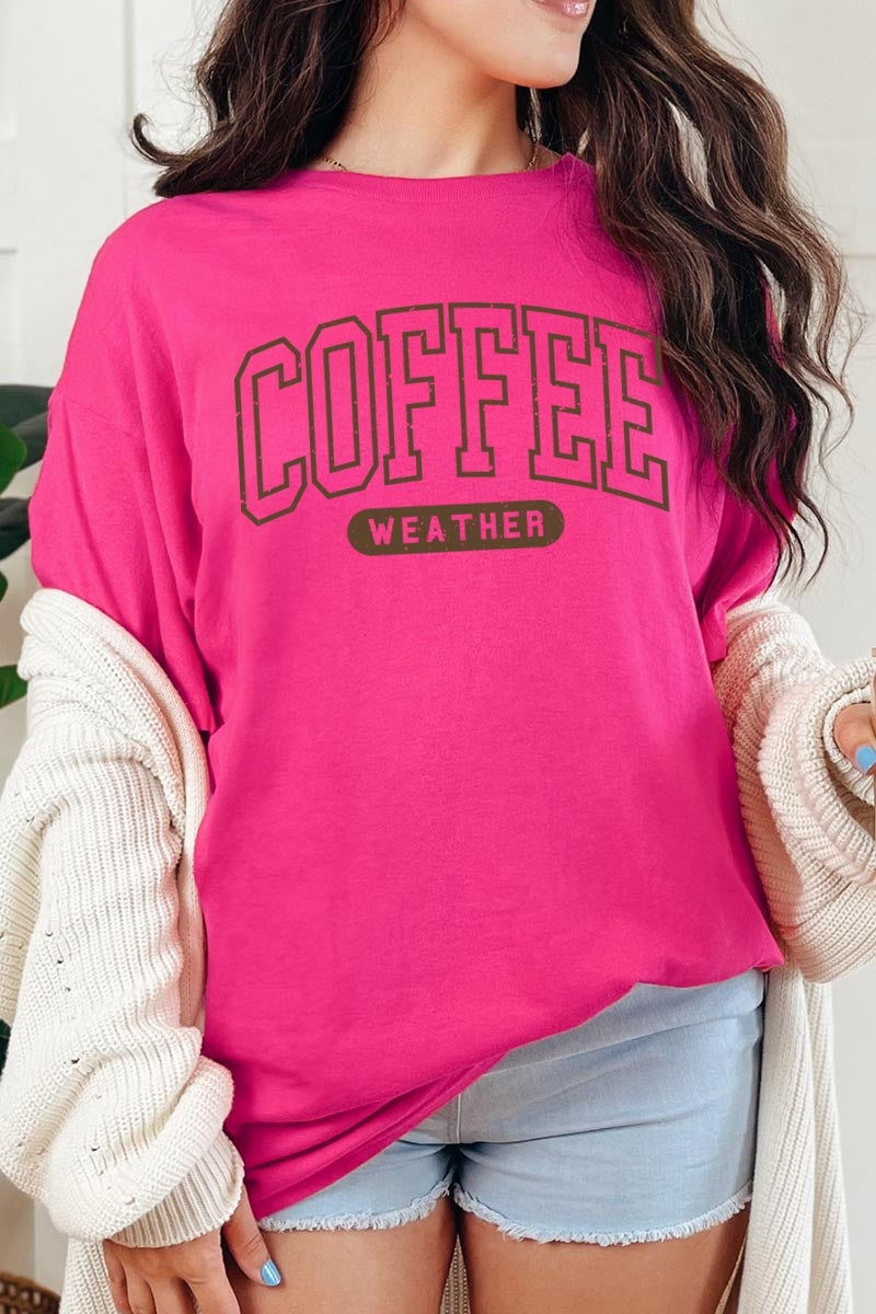 5000-E3207 Coffee Weather Graphic Heavy Cotton Tee $9